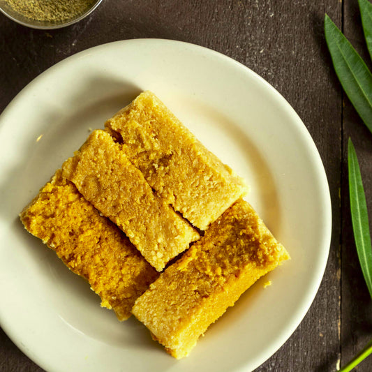 Ganesha Sweets Milk Cake is made with whole milk, pure cane C&H Sugar and Ghee. Great for every occassion. #Sharethemithai 